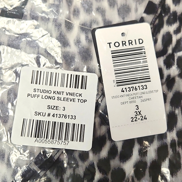 ❤️NWT VINTAGE TORRID TOP - CHEETAH ANIMAL PRINT BLOUSE - PUFF SLEEVE - PLUS SIZE - Picture 9 of 13